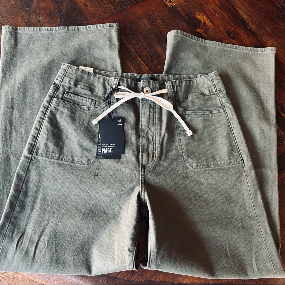 PAIGE Ari Wide Leg Pant 28 / 6 Vintage Forester Green NWT